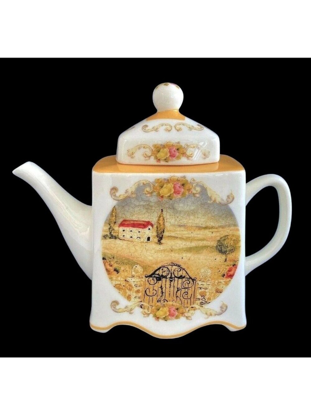 Vintage Bonnie Griffin Heritage China Teapot 2003 Casa Siena Brownlow Italian